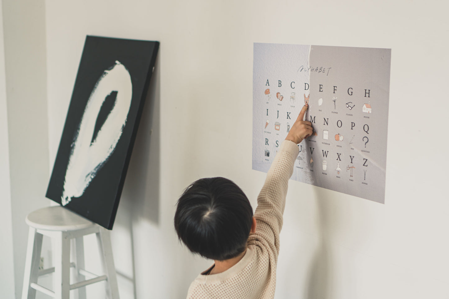 【受注生産】【ALPHABET -Simple Joy- 】貼ってはがせるシールポスター NATSUKO × KAZUKI