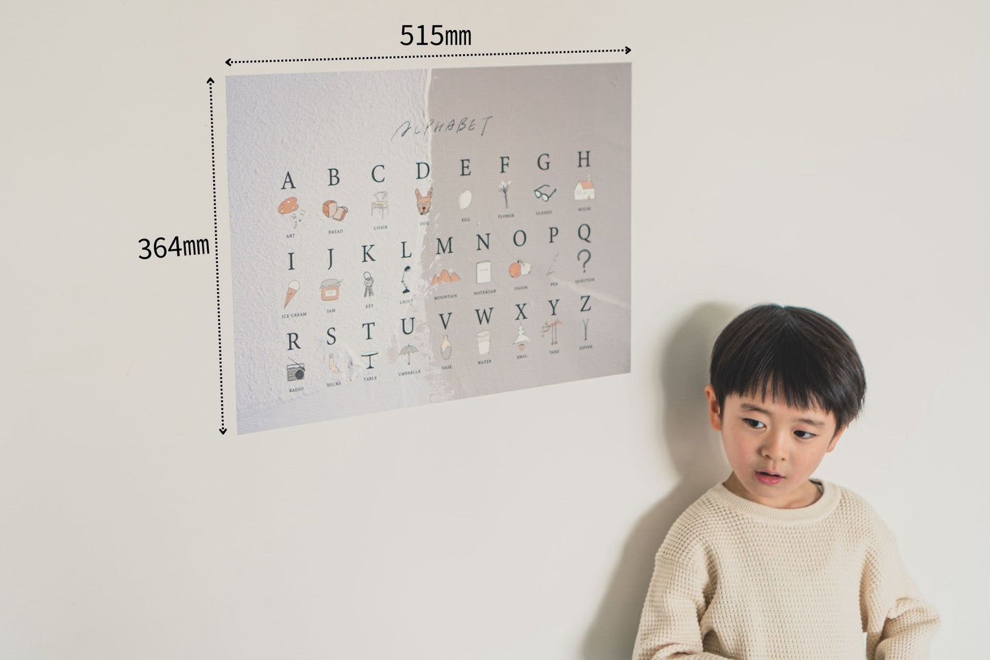 【受注生産】【ALPHABET -Simple Joy- 】貼ってはがせるシールポスター NATSUKO × KAZUKI