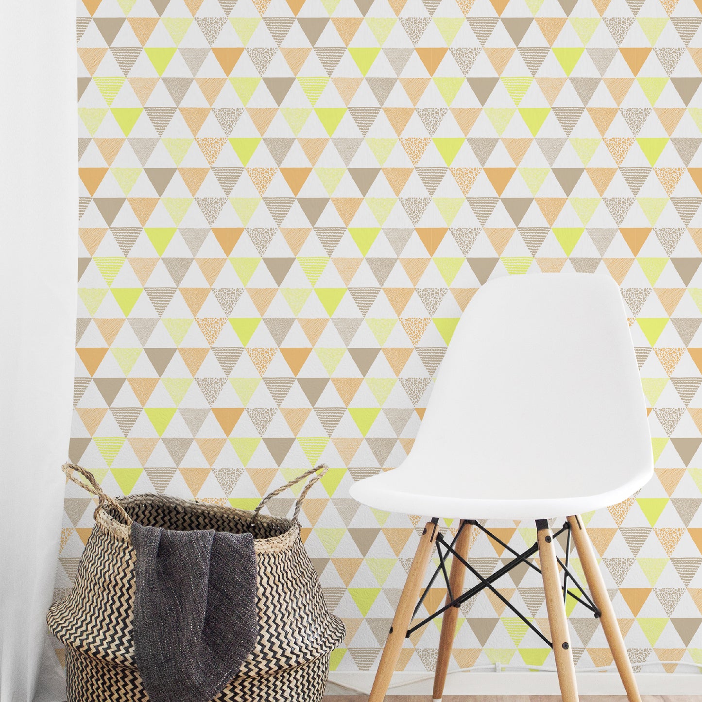 【Nordic-1004 / Yellow】 貼ってはがせるシール壁紙 北欧 イエロー