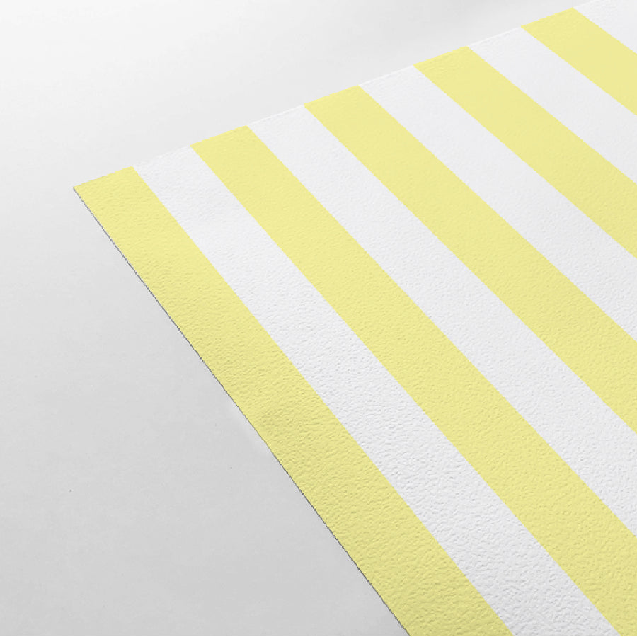 【Stripe-M-04 / ストライプ柄ライトイエロー】 貼ってはがせるシール壁紙