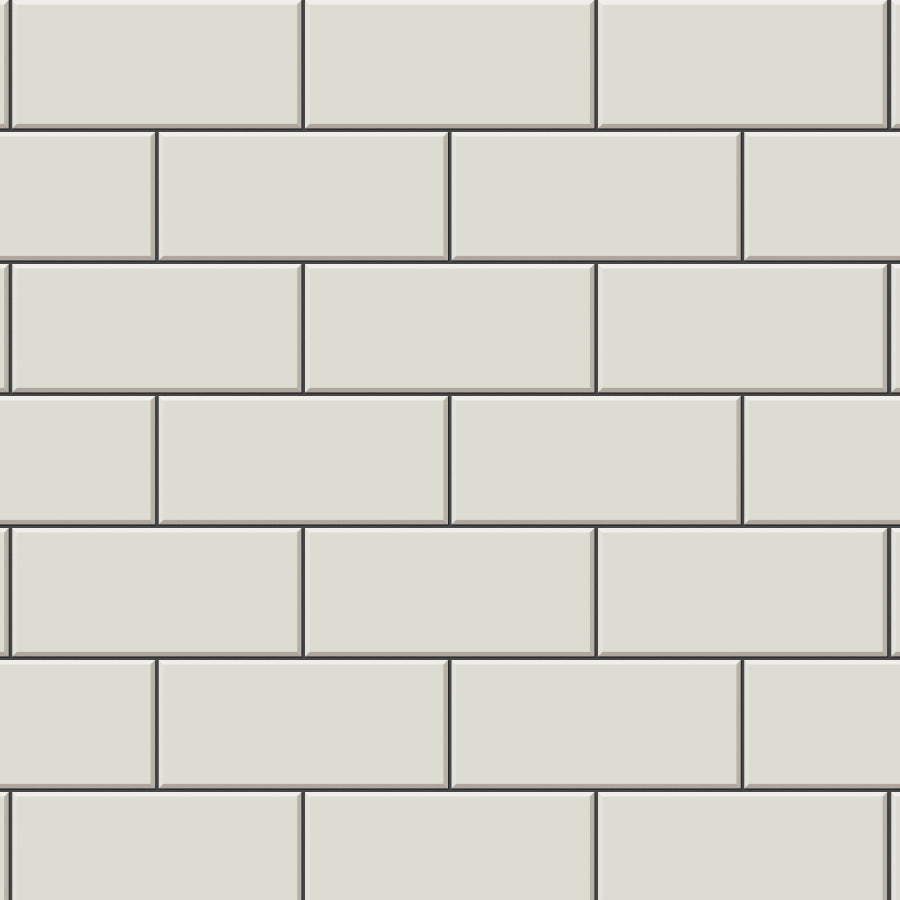 【Tile-1002 / タイル柄ライトグレー】 貼ってはがせるシール壁紙 グレー