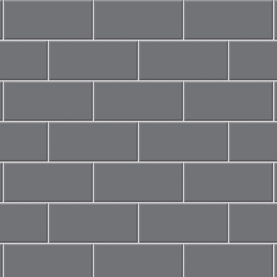 【Tile-1003 / タイル柄ダークグレー】 貼ってはがせるシール壁紙 グレー