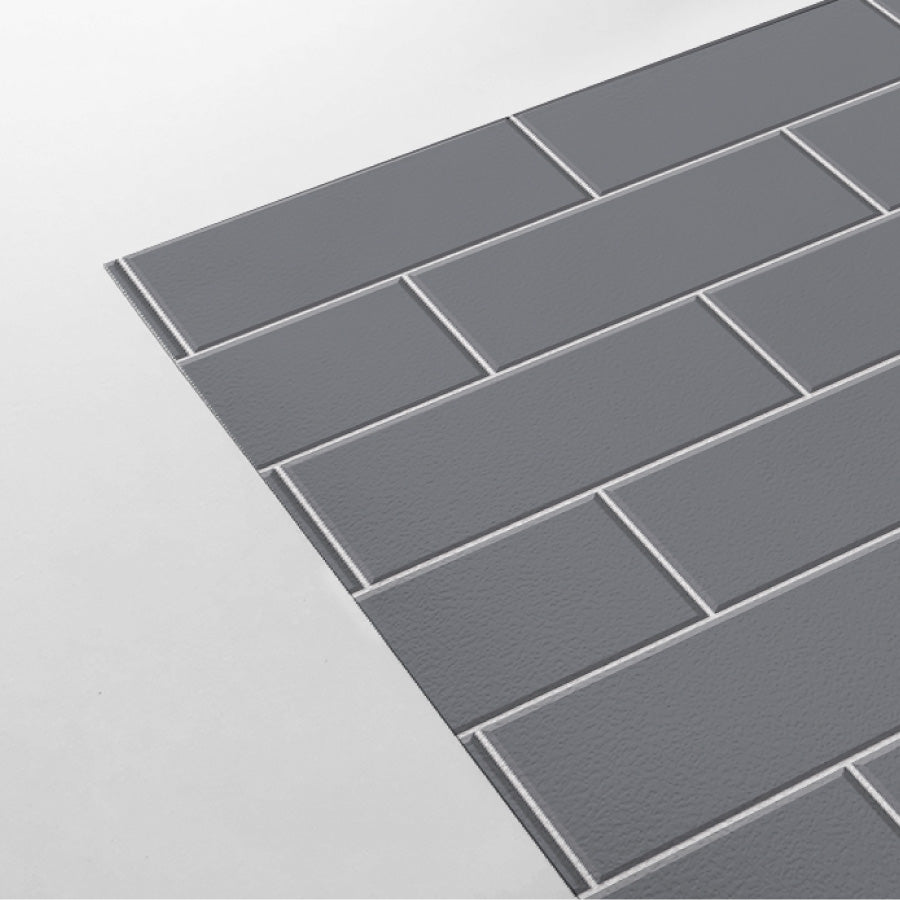 【Tile-1003 / タイル柄ダークグレー】 貼ってはがせるシール壁紙 グレー