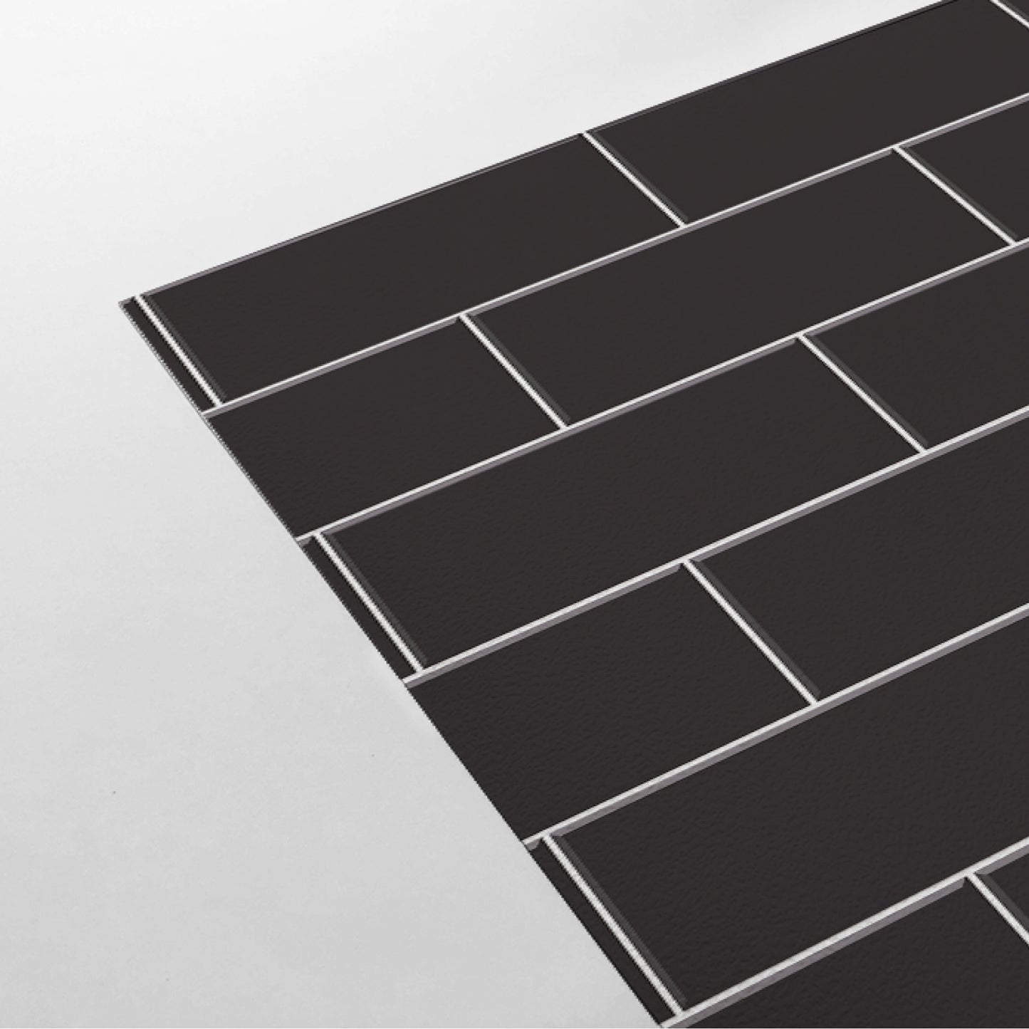 【Tile-1004 / タイル柄ブラック】 貼ってはがせるシール壁紙 ブラック