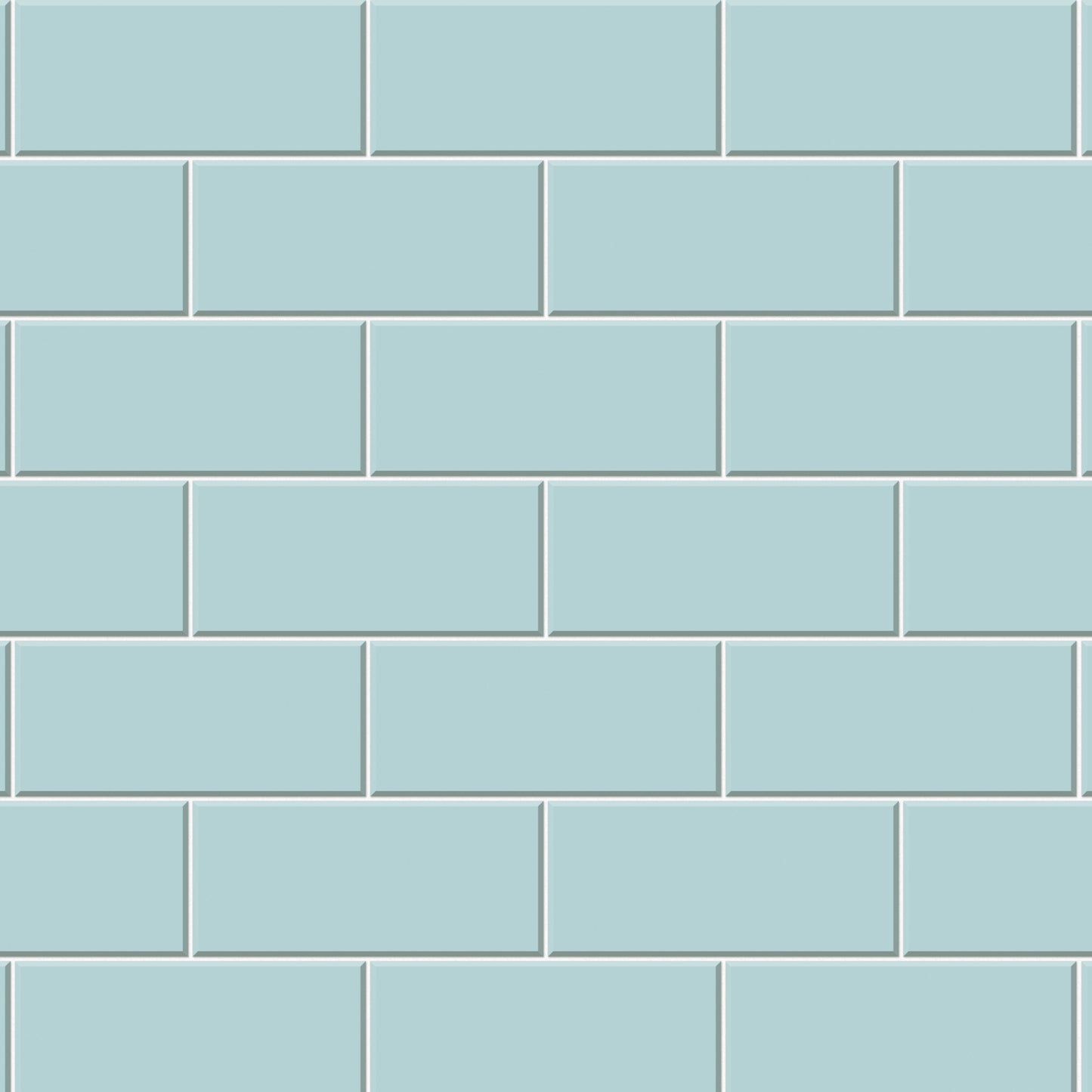 【Tile-1008 / タイル柄ブルー】 貼ってはがせるシール壁紙 ブルー