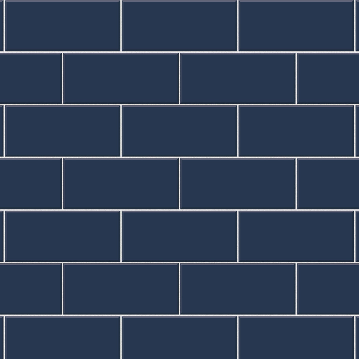 【Tile-1010 / タイル柄ネイビー】 貼ってはがせるシール壁紙 ネイビー