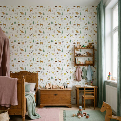 【Norna-003/ ひだまり】 貼ってはがせるシール壁紙 動物柄 puu.tuuliコラボ