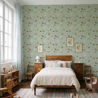 【Norna-004/ やすらぎ】 貼ってはがせるシール壁紙 動物柄 puu.tuuliコラボ