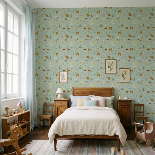 【Norna-004/ やすらぎ】 貼ってはがせるシール壁紙 動物柄 puu.tuuliコラボ