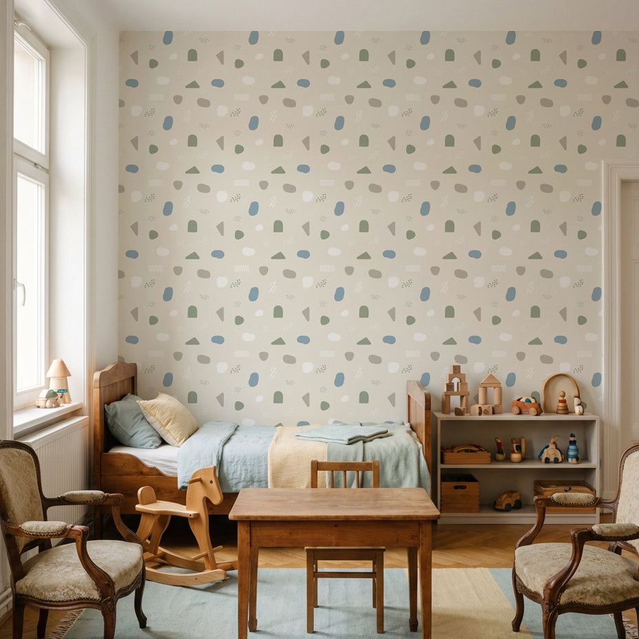 【Norna-008/ そらしろ】 貼ってはがせるシール壁紙 北欧柄 puu.tuuliコラボ