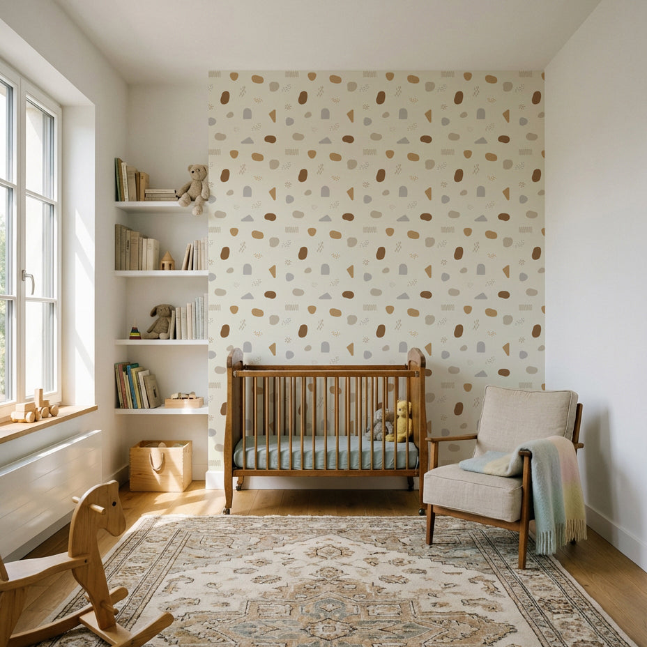 【Norna-009/くりちゃ】 貼ってはがせるシール壁紙 北欧柄 puu.tuuliコラボ