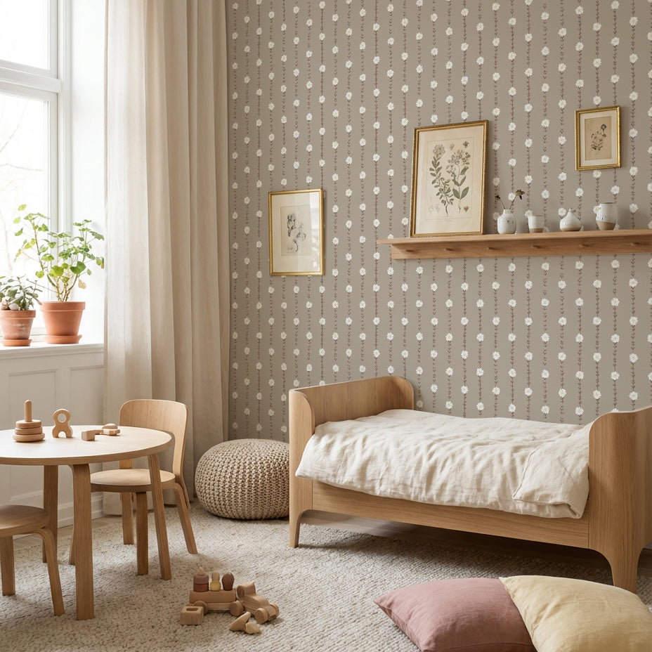 【Norna-014/くるみ】 貼ってはがせるシール壁紙 花柄 puu.tuuliコラボ