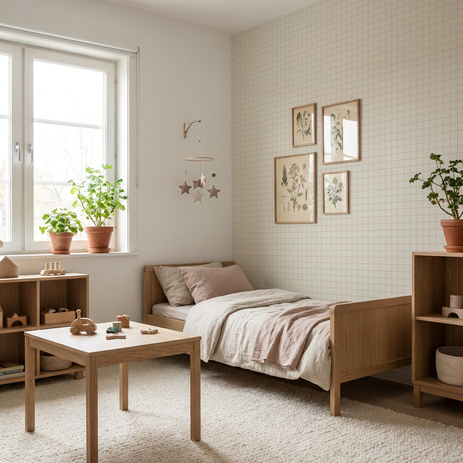 【Norna-016/しなもん】 貼ってはがせるシール壁紙 チェック柄 puu.tuuliコラボ