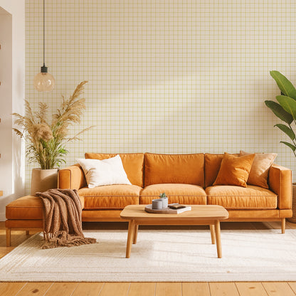 【Norna-017/ばなな】 貼ってはがせるシール壁紙 チェック柄 puu.tuuliコラボ