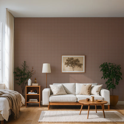 【Norna-020/ここあ】 貼ってはがせるシール壁紙 チェック柄 puu.tuuliコラボ