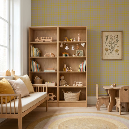 【Norna-022/はちみつ】 貼ってはがせるシール壁紙 チェック柄 puu.tuuliコラボ