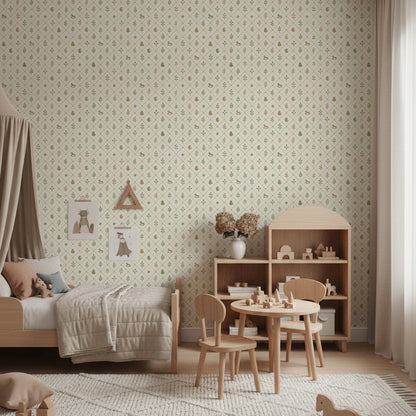 【Norna-024/ばにら】 貼ってはがせるシール壁紙 チェック柄 puu.tuuliコラボ