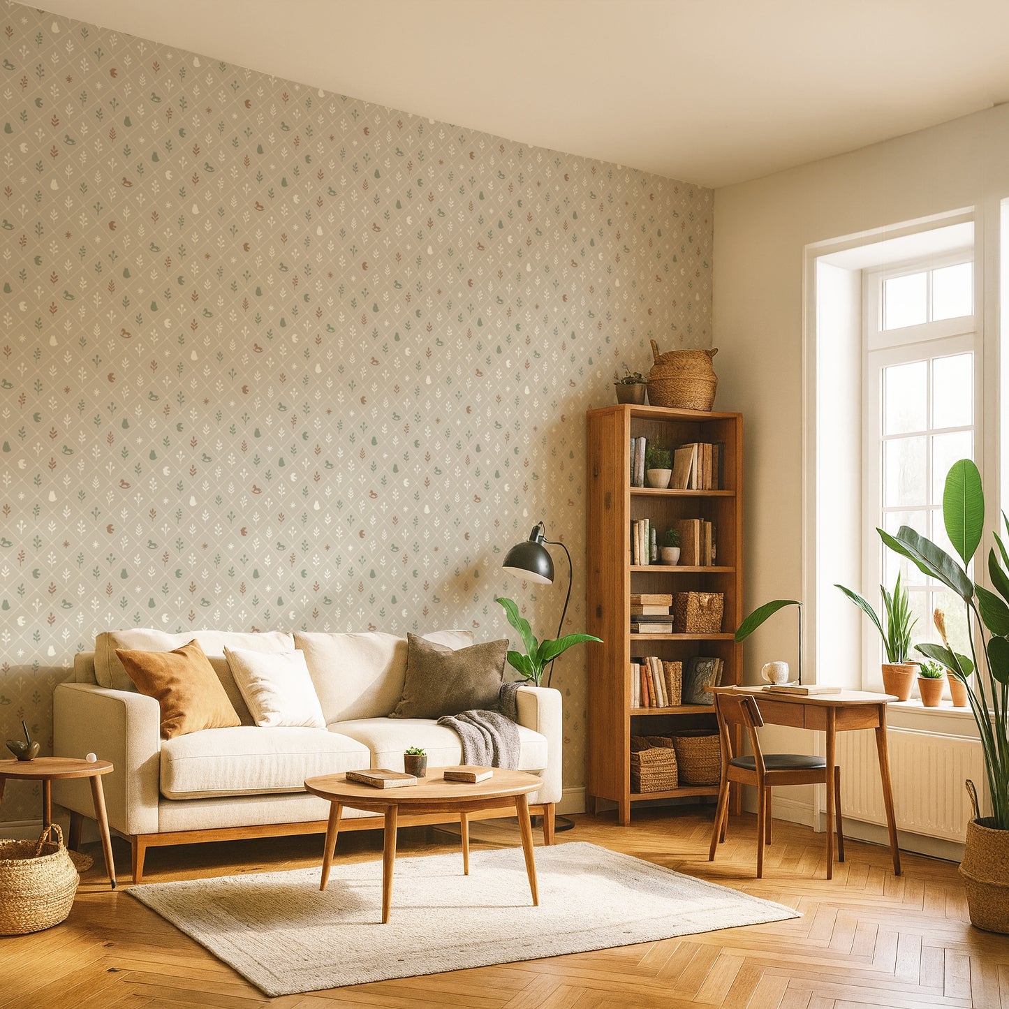 【Norna-026/ごまみるく】 貼ってはがせるシール壁紙 チェック柄 puu.tuuliコラボ