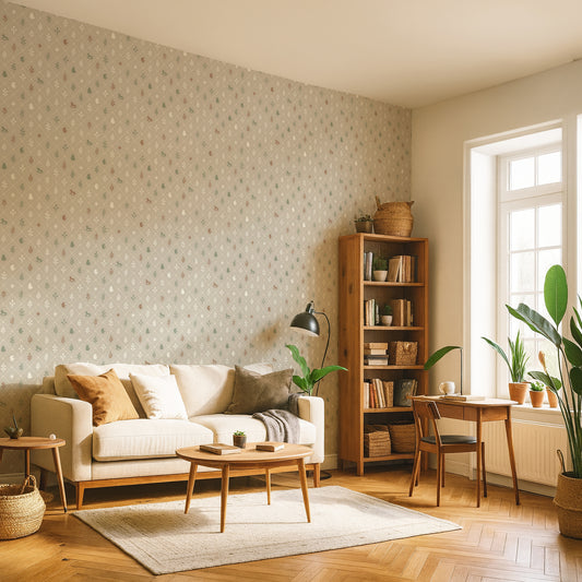 【Norna-026/ごまみるく】 貼ってはがせるシール壁紙 チェック柄 puu.tuuliコラボ