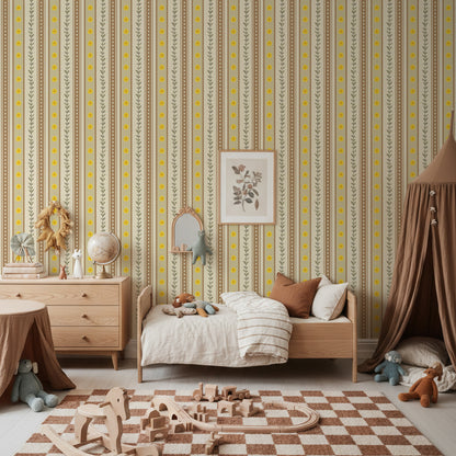 【Norna-033/ぬくもりのにわ】 貼ってはがせるシール壁紙 ボーダー柄 puu.tuuliコラボ