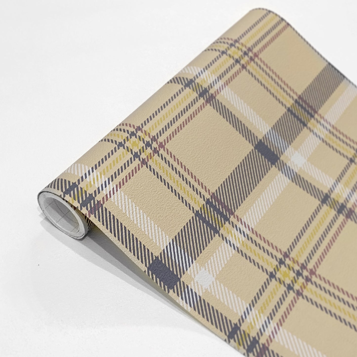 【Check-1017 / Beige】 貼ってはがせるシール壁紙 タータンチェック ベージュ