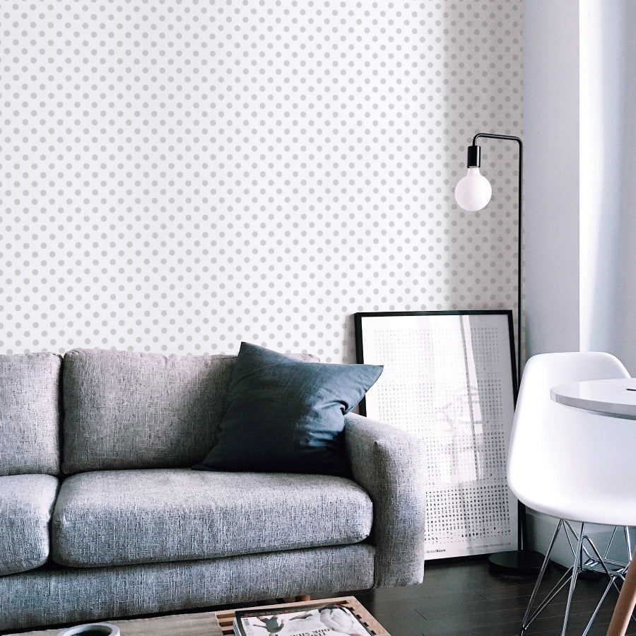 【DOT-M-10 / ドット柄グレー】 貼ってはがせるシール壁紙