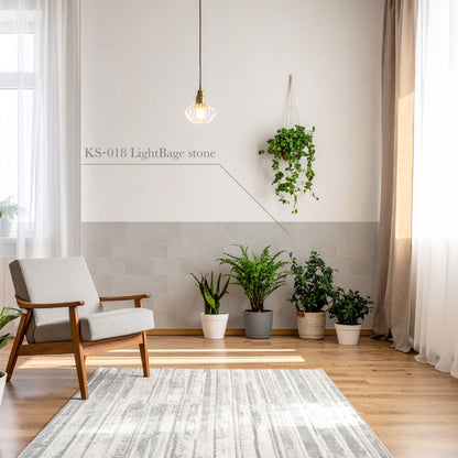 貼ってはがせる 腰壁シート タイル KS-018/LightBeige stone 【W45cm×H85cm】