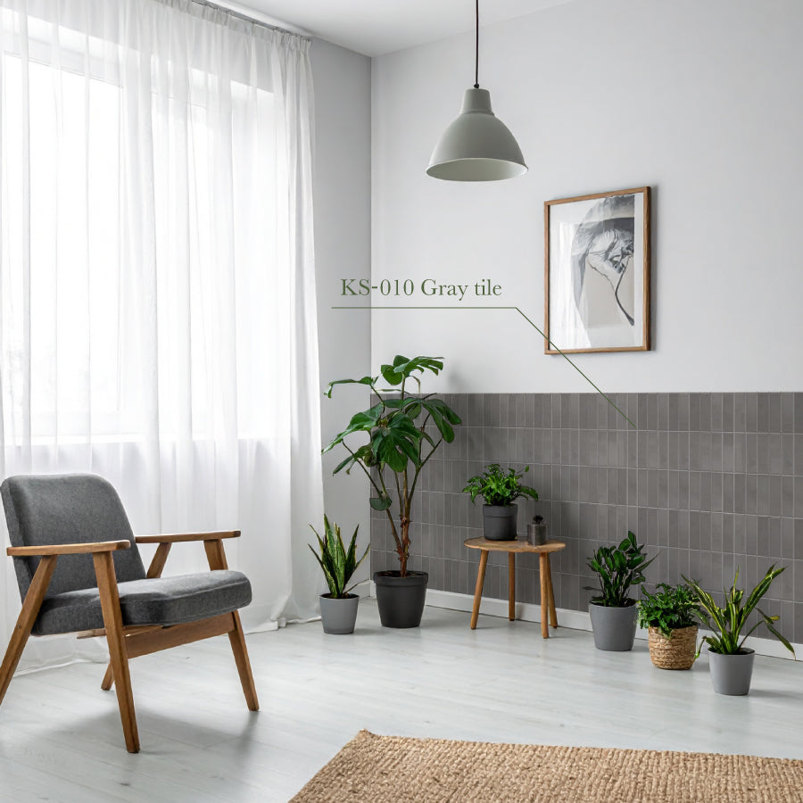 貼ってはがせる 腰壁シート タイル KS-010/Gray tile 【W45cm×H85cm】