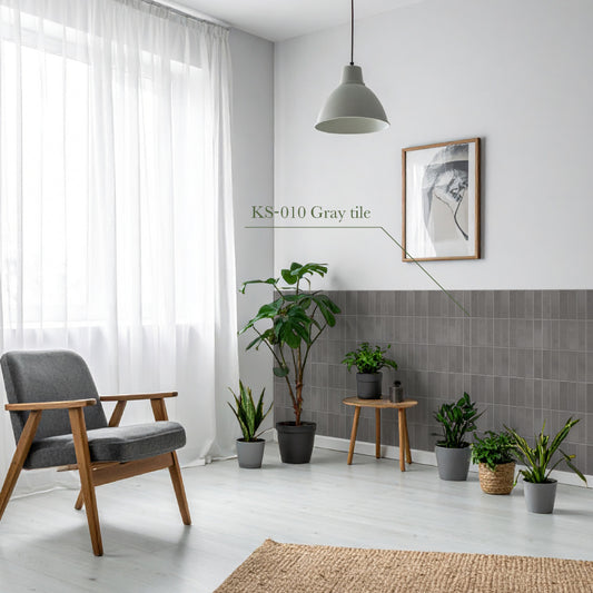 貼ってはがせる 腰壁シート タイル KS-010/Gray tile 【W45cm×H85cm】