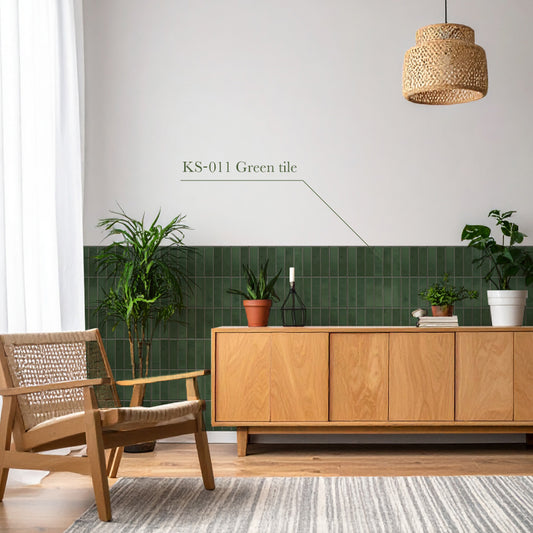 貼ってはがせる 腰壁シート タイル KS-011/Green tile 【W45cm×H85cm】