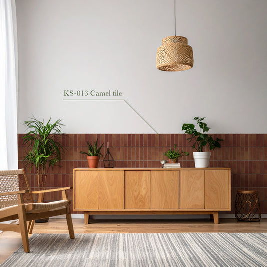 貼ってはがせる 腰壁シート タイル KS-013/Camel tile 【W45cm×H85cm】