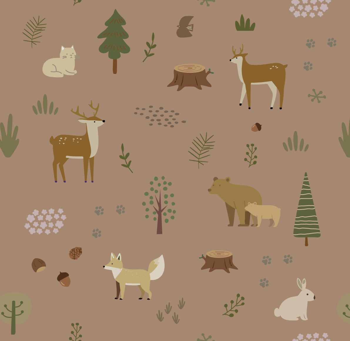 【Norna-002/ まどろみ】 貼ってはがせるシール壁紙 動物柄 puu.tuuliコラボ