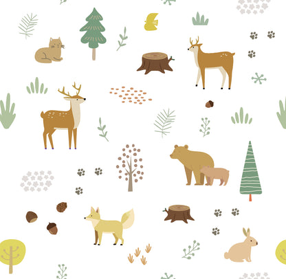 【Norna-003/ ひだまり】 貼ってはがせるシール壁紙 動物柄 puu.tuuliコラボ