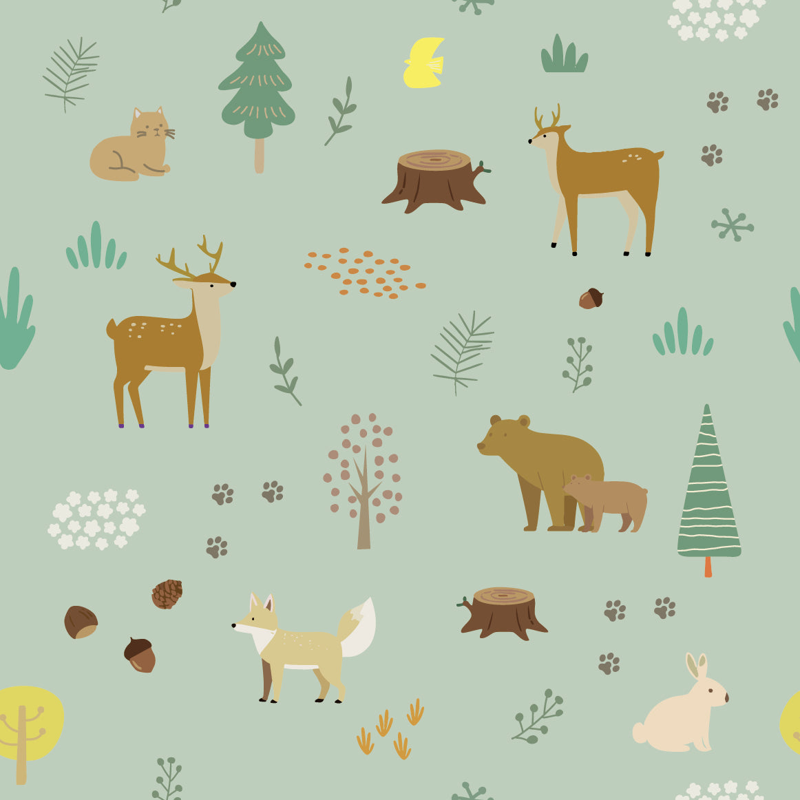 【Norna-004/ やすらぎ】 貼ってはがせるシール壁紙 動物柄 puu.tuuliコラボ