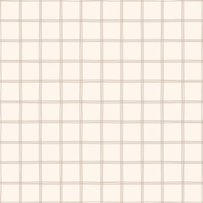 【Norna-015/みるく】 貼ってはがせるシール壁紙 チェック柄 puu.tuuliコラボ