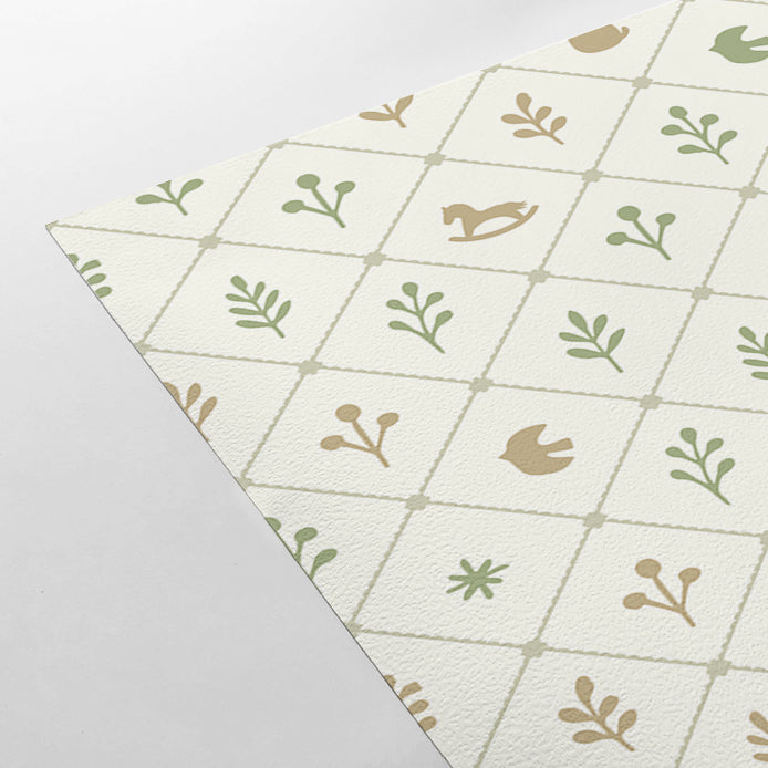 【Norna-024/ばにら】 貼ってはがせるシール壁紙 チェック柄 puu.tuuliコラボ