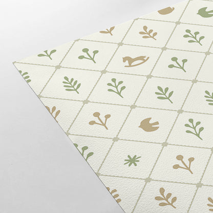 【Norna-024/ばにら】 貼ってはがせるシール壁紙 チェック柄 puu.tuuliコラボ