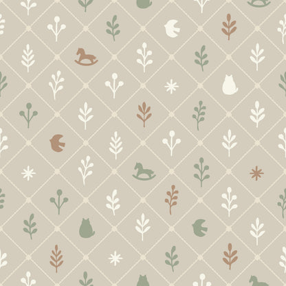 【Norna-026/ごまみるく】 貼ってはがせるシール壁紙 チェック柄 puu.tuuliコラボ