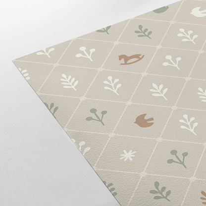 【Norna-026/ごまみるく】 貼ってはがせるシール壁紙 チェック柄 puu.tuuliコラボ