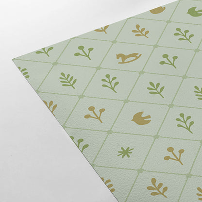 【Norna-028/みんと】 貼ってはがせるシール壁紙 チェック柄 puu.tuuliコラボ