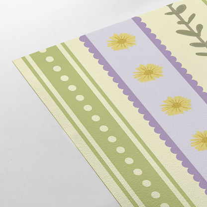 【Norna-031/ぽかぽかのにわ】 貼ってはがせるシール壁紙 ボーダー柄 puu.tuuliコラボ