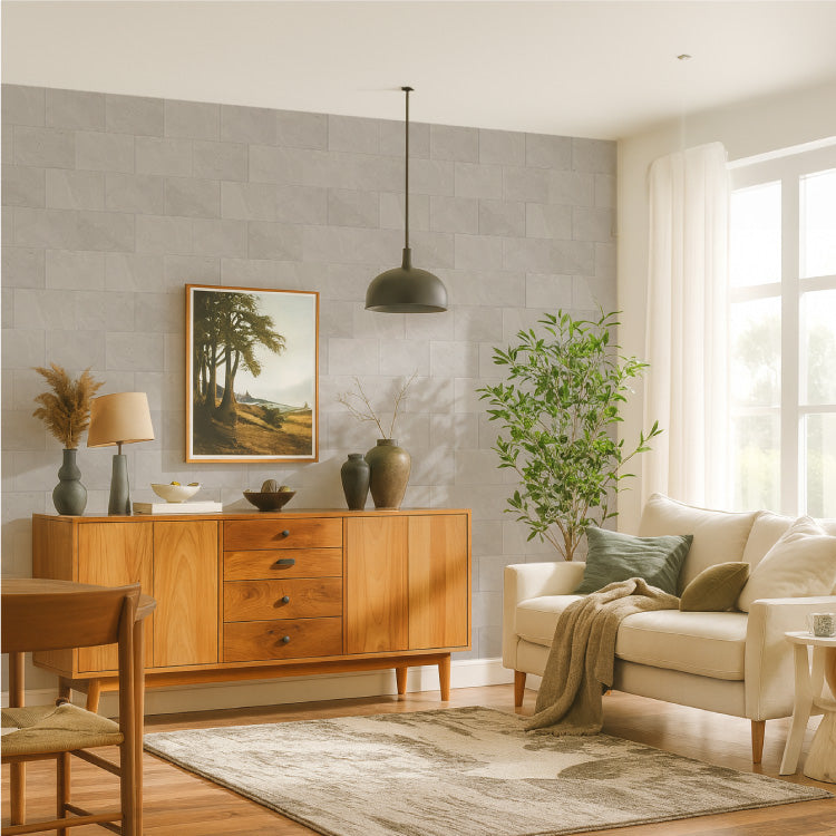 【S.tone-007 / Basalt Light Gray】 貼ってはがせるシール壁紙 タイル