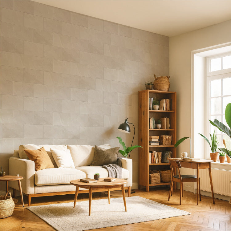 【S.tone-008 / Basalt Light Beige】 貼ってはがせるシール壁紙 タイル