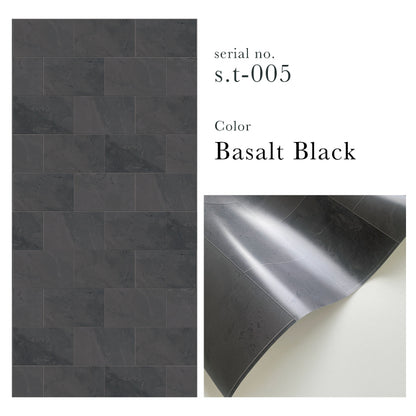 【S.tone-005 / Basalt Black】 貼ってはがせるシール壁紙 タイル