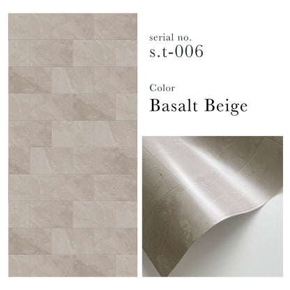 【S.tone-006 / Basalt Beige】 貼ってはがせるシール壁紙 タイル