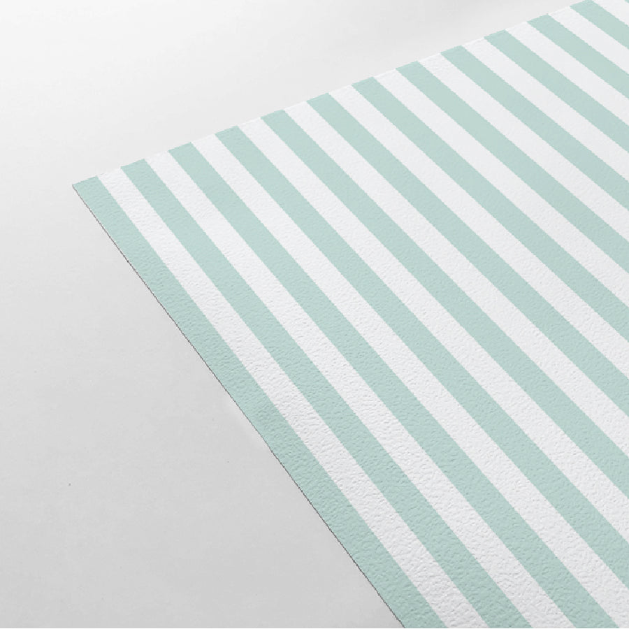 【Stripe-S-06 / ストライプ柄ライトグリーン】 貼ってはがせるシール壁紙
